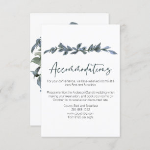 Sage Silver Green Floral Wedding Card Begleitkarte