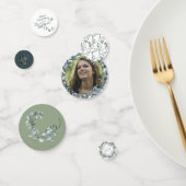 Sage Silver Green Floral Wedding Confetti Konfetti (Gruppe)