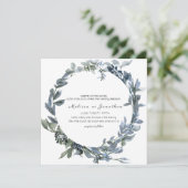 Sage Silver Green Floral Wedding Einladung (Stehend Vorderseite)
