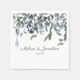 Sage Silver Green Floral Wedding Napkins Serviette