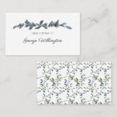 Sage Silver Green Floral Wedding Platzkarte (Vorne/Hinten)