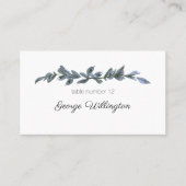 Sage Silver Green Floral Wedding Platzkarte (Vorderseite)