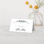 Sage Silver Green Floral Wedding Platzkarte (Vorderseite)