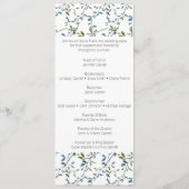 Sage Silver Green Floral Wedding Programm (Rückseite)