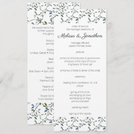 Sage Silver Green Floral Wedding Programm