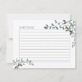 Sage Silver Green Floral Wedding Rezept Card Mitteilungskarte (Rückseite)