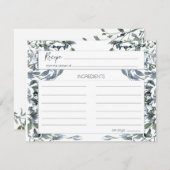 Sage Silver Green Floral Wedding Rezept Card Mitteilungskarte (Vorne/Hinten)