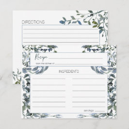 Sage Silver Green Floral Wedding Rezept Card Mitteilungskarte