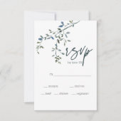 Sage Silver Green Floral Wedding RSVP Card (Vorderseite)