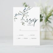 Sage Silver Green Floral Wedding RSVP Card Karte (Stehend Vorderseite)