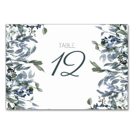 Sage Silver Green Floral Wedding Tischnummer