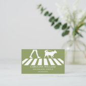 Sage Simple Dog Walking Image Pet Service Visitenkarte (Stehend Vorderseite)