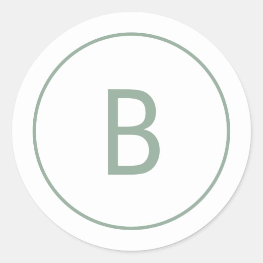 Sage Simple Elegant Monogram Christmas Envelope Runder Aufkleber (Vorderseite)