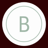 Sage Simple Elegant Monogram Christmas Envelope Runder Aufkleber