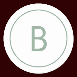 Sage Simple Elegant Monogram Christmas Envelope Runder Aufkleber