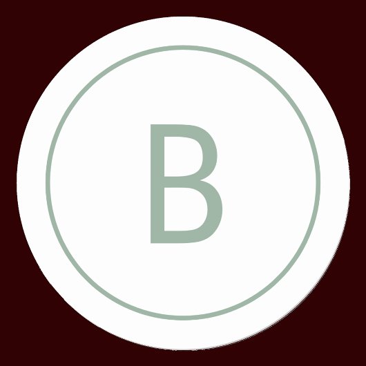 Sage Simple Elegant Monogram Christmas Envelope Runder Aufkleber