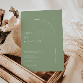 Sage Simple Modern Arch Wedding Einladung