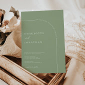 Sage Simple Modern Arch Wedding Einladung