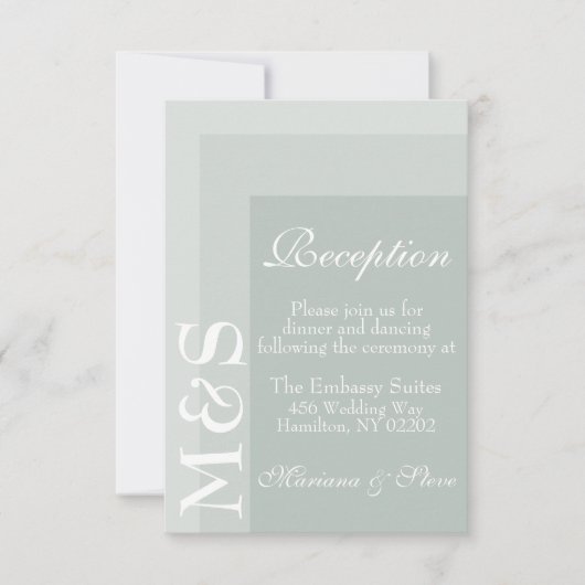 Sage Simple Modern Chic Script Wedding Card Dankeskarte (Vorderseite)