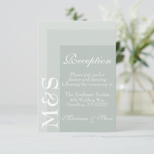 Sage Simple Modern Chic Script Wedding Card Dankeskarte (Stehend Vorderseite)