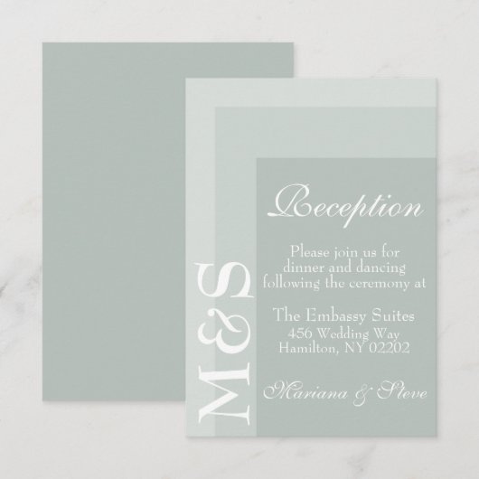 Sage Simple Modern Chic Script Wedding Card Dankeskarte (Vorne/Hinten)