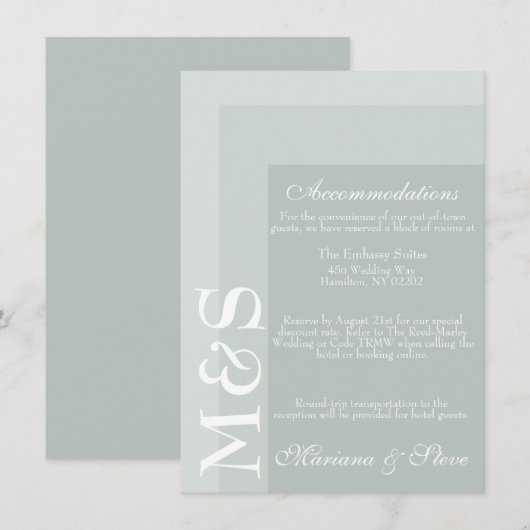 Sage Simple Modern Chic Script Wedding Card Dankeskarte (Vorne/Hinten)
