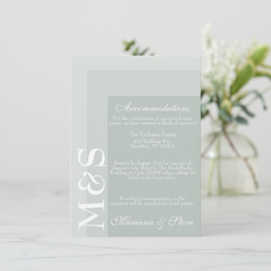 Sage Simple Modern Chic Script Wedding Card Dankeskarte (Stehend Vorderseite)