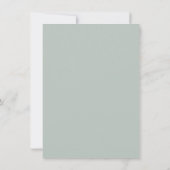 Sage Simple Modern Chic Script Wedding Card Dankeskarte (Rückseite)