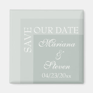 Sage Simple Modern Chic Script Wedding Magnet