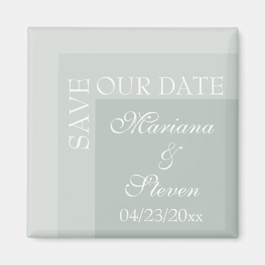 Sage Simple Modern Chic Script Wedding Magnet (Vorne)