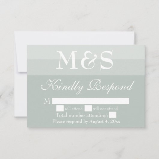 Sage Simple Modern Script Wedding RSVP Card Dankeskarte (Vorderseite)