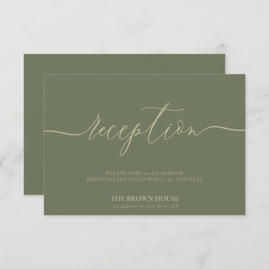 Sage Simple Wedeption Einladung (Vorne/Hinten)