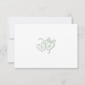 Sage Sketched Just Married Car Couples Monogram Dankeskarte (Rückseite)