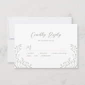 Sage Sketched Vintag Blüh Wedding RSVP Karte (Vorderseite)