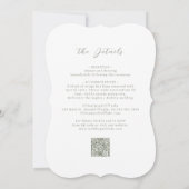 Sage Sketched Vintag Geblüht Monogram Wedding Einladung (Rückseite)