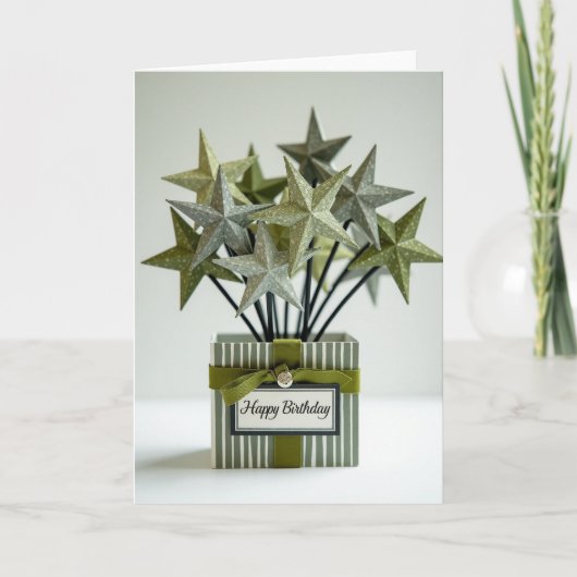Sage Star Geburtstagskarte Karte (Vorderseite)