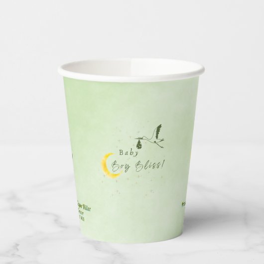 Sage Starlit Baby Boy Bliss Pappbecher (Links)