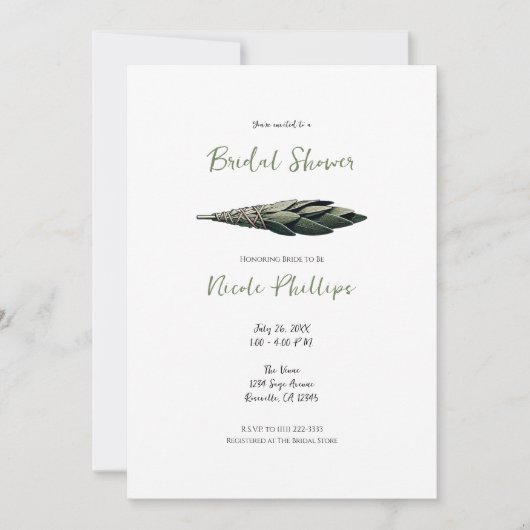 Sage Stick Cleansing Kräuterenergie Brautparty Einladung (Vorderseite)