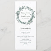 Sage & Stone Botanische Hochzeitsprogrammkarte Programm (Vorderseite)