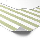 Sage Streifen Baby Shower Windel-Raffle-Schild Poster (Ecke)
