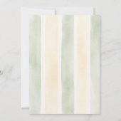 Sage Stripe Little watercolor Lamb Baby Shower Einladung (Rückseite)
