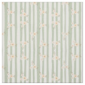 Sage Stripe Mini Floral Kammgarn-Baumwollstoff Stoff (Muster)
