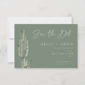 Sage Succulent Cactus Wedding Save the Date Card Einladung (Vorderseite)