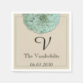 Sage Succulent Monogram Wedding Napkin Serviette (Vorderseite)