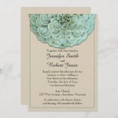 Sage Succulent Wedding Einladung (Vorne/Hinten)