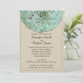 Sage Succulent Wedding Einladung (Stehend Vorderseite)