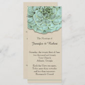 Sage Succulent Wedding Program Programm (Vorne/Hinten)