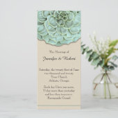 Sage Succulent Wedding Program Programm (Stehend Vorderseite)