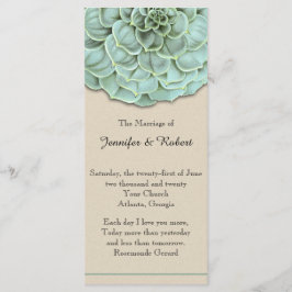 Sage Succulent Wedding Program Programm