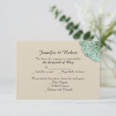 Sage Succulent Wedding Response Card RSVP Karte (Stehend Vorderseite)